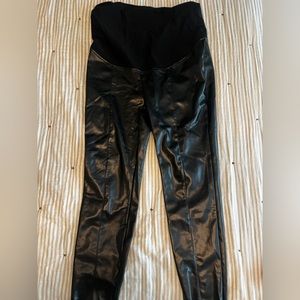 Maternity leather leggings